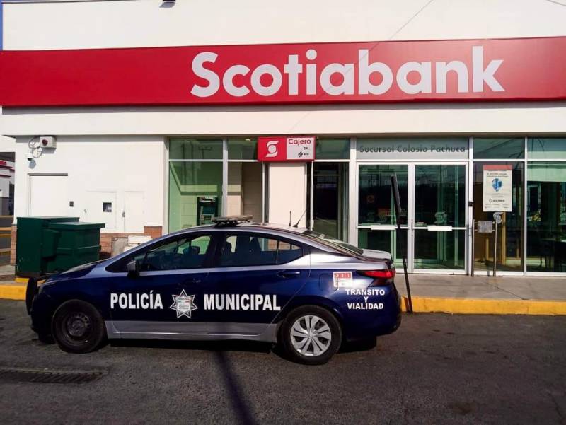 Policía de Pachuca brinda acompañamiento para retiros o depósitos de efectivo en bancos