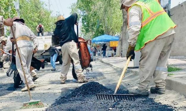 Continúan acciones de bacheo en Pachuca