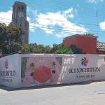 Remodelación de plaza central de Acaxochitlán presenta un avance del 60%