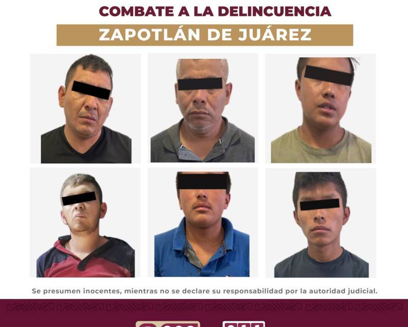 Aseguran a siete sujetos, tras operativo en Zapotlán