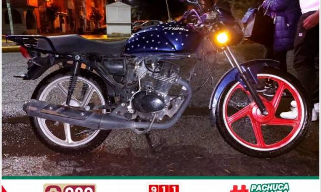 Recuperan motocicleta robada en Pachuca