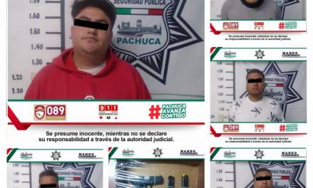 Aseguran a 5 hombres por presunta extorsión en Pachuca