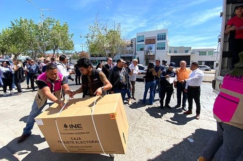INE Hidalgo recibe más de 14 toneladas de material electoral