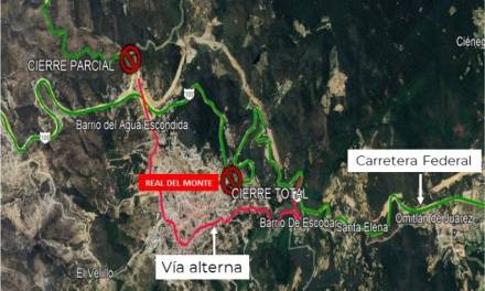 Cierres nocturnos por construcción de viaductos en la carretera Real del Monte-Huasca