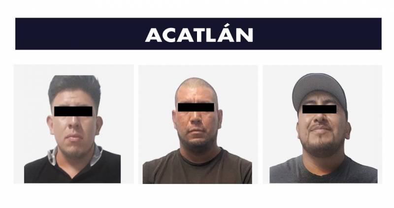 Detienen a tres hombres con armas de fuego en Acatlán