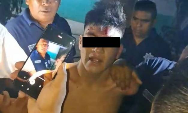 Pobladores retienen a presunto ladrón en Huejutla