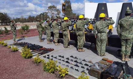 Ejército Mexicano destruyó 83 armas aseguradas en Hidalgo