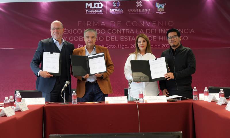 Hidalgo firma convenio contra el consumo de drogas en menores