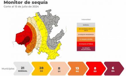 Pese a lluvias, 63 municipios presentan algún grado de sequía