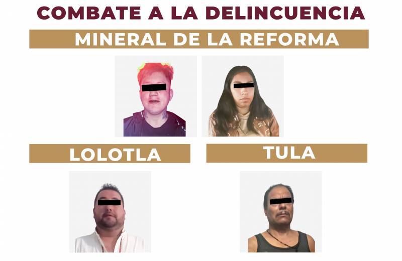 Detienen a cuatro personas por su probable relación en delitos