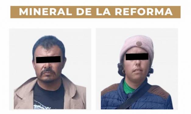 Cae pareja por delitos contra la salud en Mineral de la Reforma