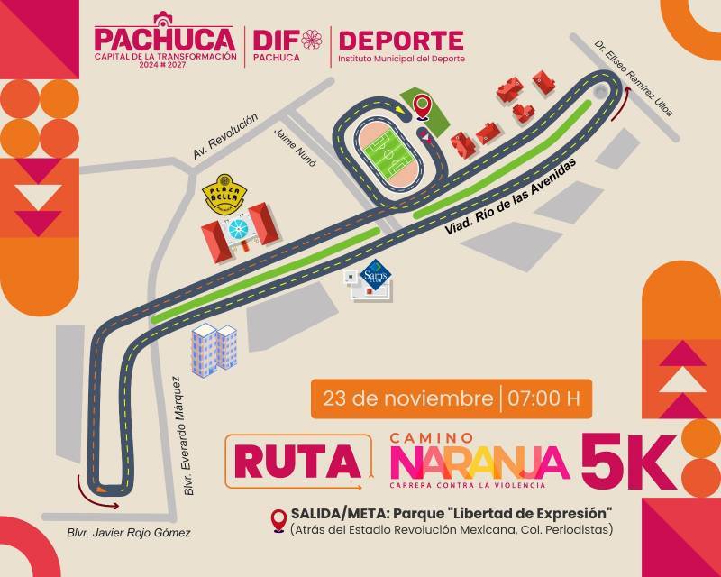 Invitan a participar en carrera atlética “Camino Naranja” en Pachuca