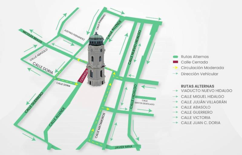 Cierran calle céntrica de Pachuca; colocarán pista de hielo