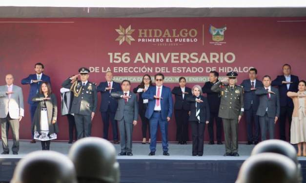 Conmemoran 156 aniversario del estado de Hidalgo