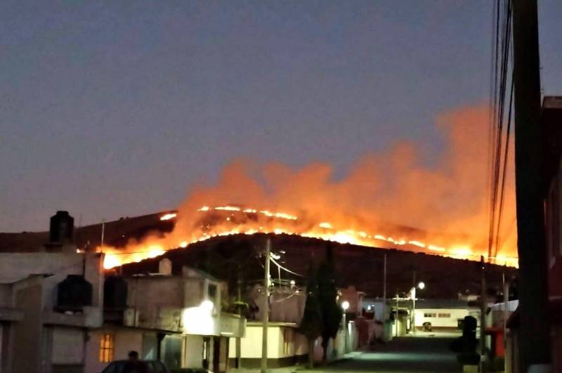 Se registra incendio forestal en Apan