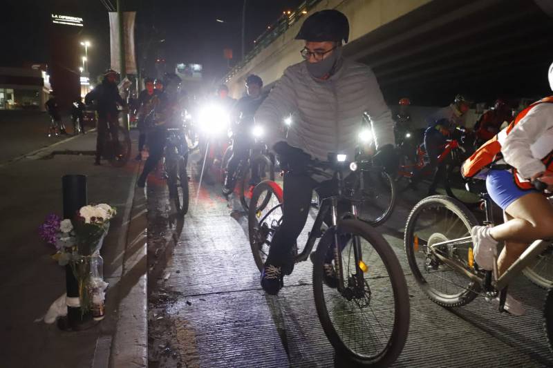 Realizaron rodada protesta en Pachuca para pedir seguridad de ciclistas