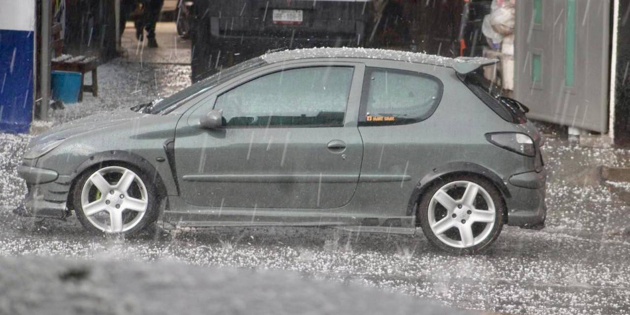 Sorprende fuerte granizada al sur de la capital