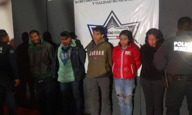 Detienen a cinco personas en Pachuca por robo de motocicleta