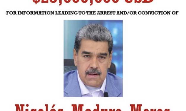 DEA ofrece 25 mdd por Nicolás Maduro