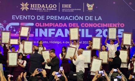 Reconocen a ganadores de la Olimpiada del Conocimiento Infantil