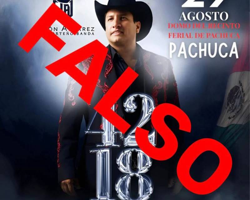 Alertan sobre evento falso de Julión Álvarez en el recinto ferial