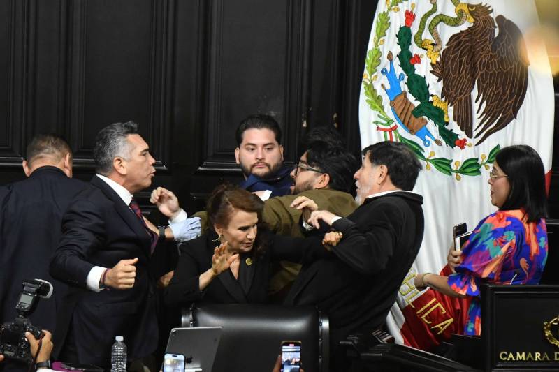 Noroña y Alito llegan a los golpes en el Senado