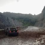 Derrumbe sobre la nueva carretera Real del Monte-Huasca