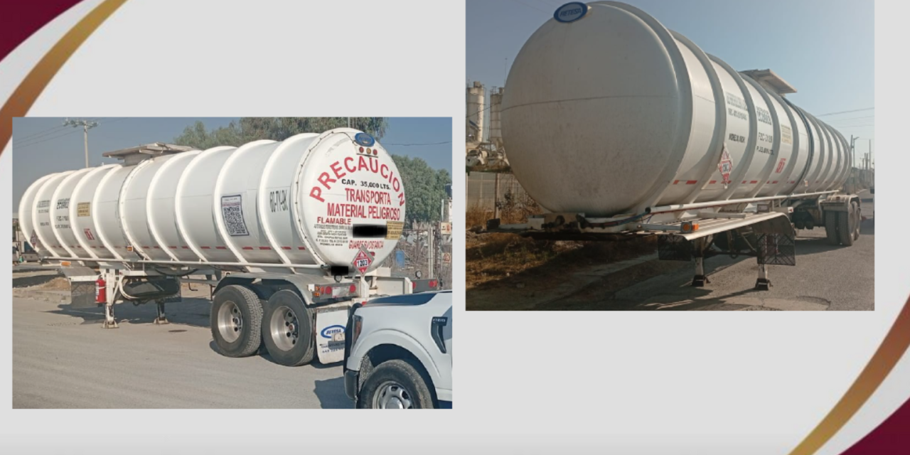 Remolque cisterna con reporte de robo es recuperado en Tizayuca