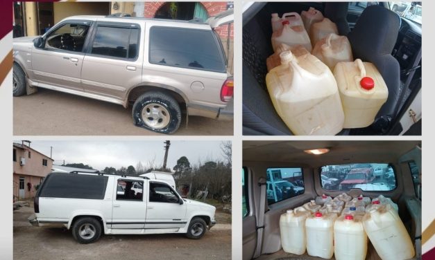 Aseguran a seis presuntos huachicoleros en Acaxochitlán