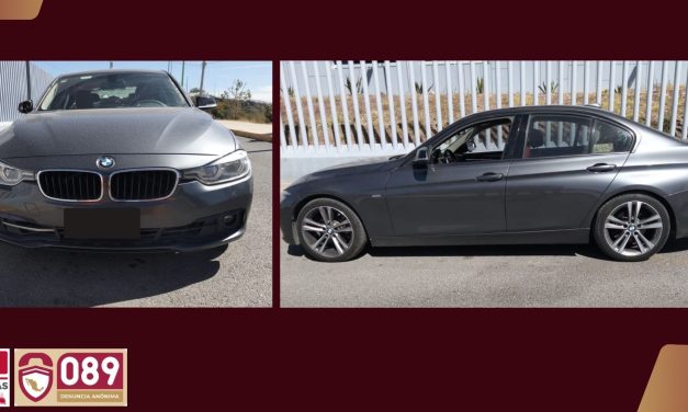 Recuperan BMW robado y detienen a 2 de Sinaloa