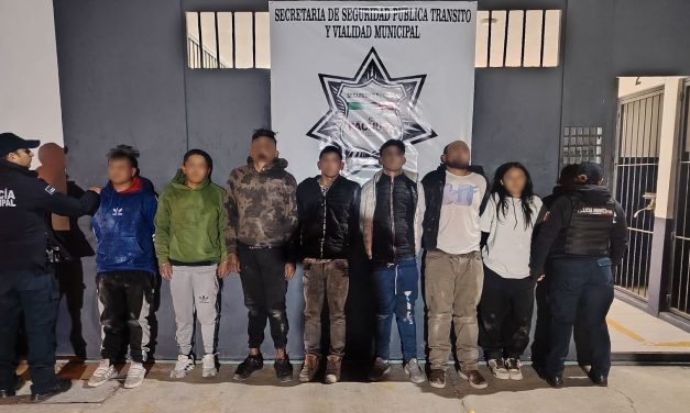 Detienen a 7 personas en la colonia Cubitos por presunto robo