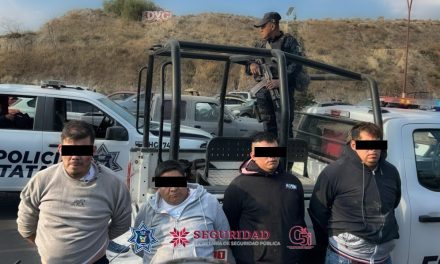 Aseguran a cuatro implicados en robo de vehículo en Pachuca