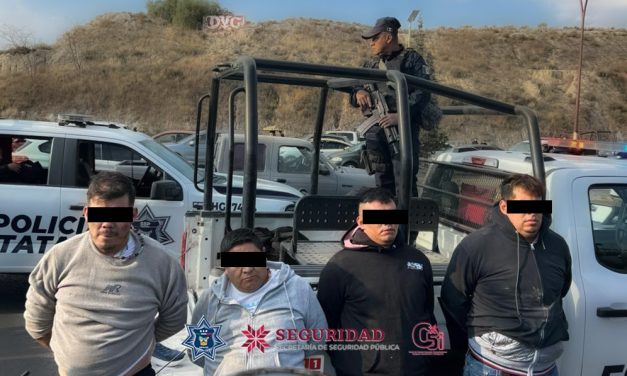 Aseguran a cuatro implicados en robo de vehículo en Pachuca