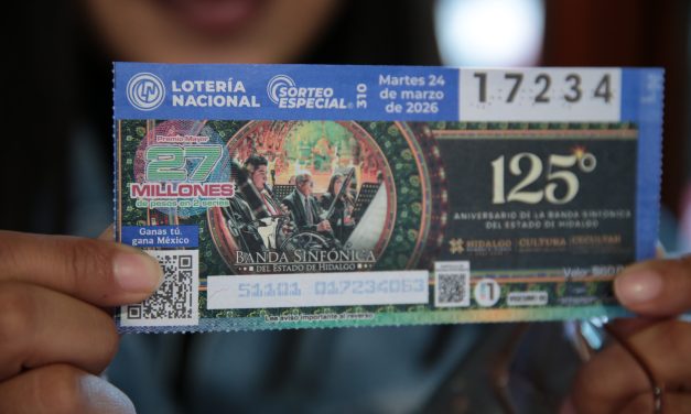 Dedican billete de la Lotería Nacional a Banda Sinfónica del Estado de Hidalgo