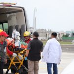 Trasladan vía aérea a paciente de Tlanchinol a Pachuca