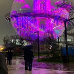 Lluvia acompaña la función del videomapping