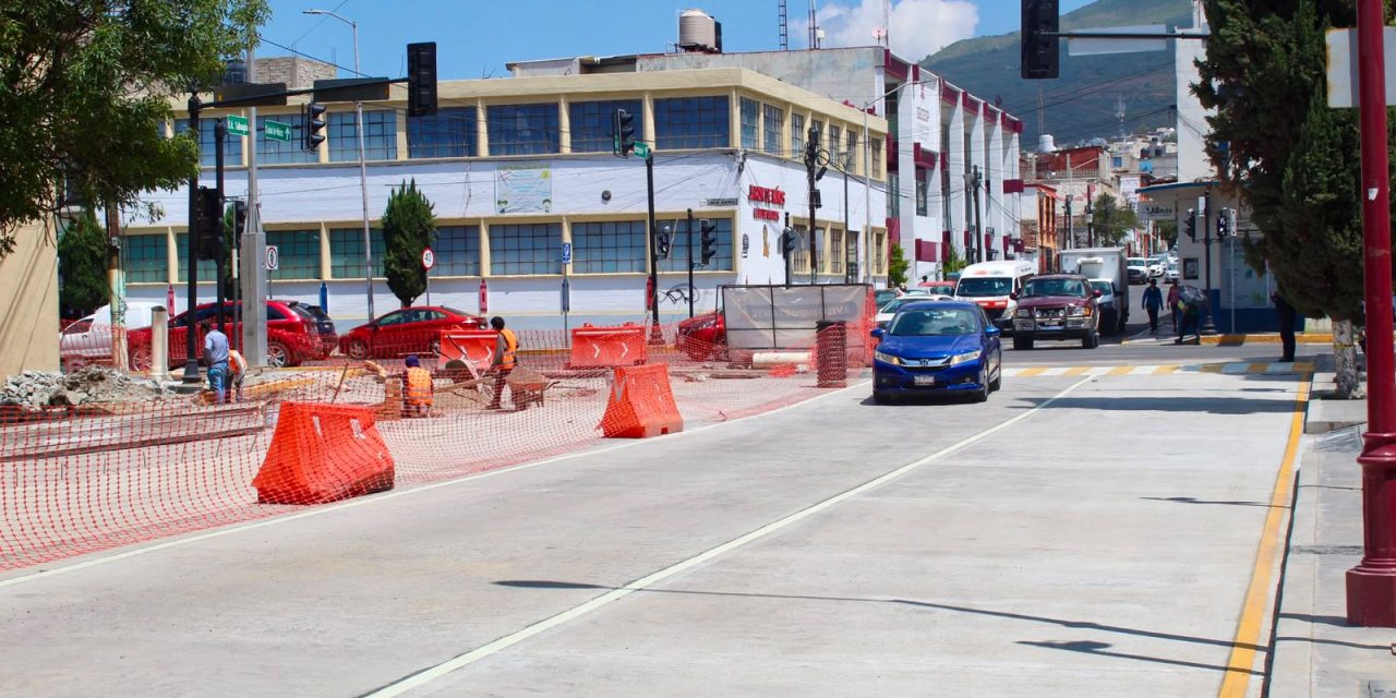 Obra en avenida Madero al 70% de avance