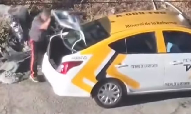 Van tres taxistas sancionados por tirar basura en Pachuca